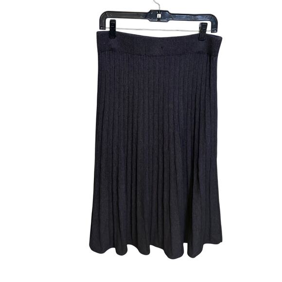 Premise Dark Grey Knit Button Sweater Midi Skirt Wide Rib High Waist Medium - Picture 2 of 8